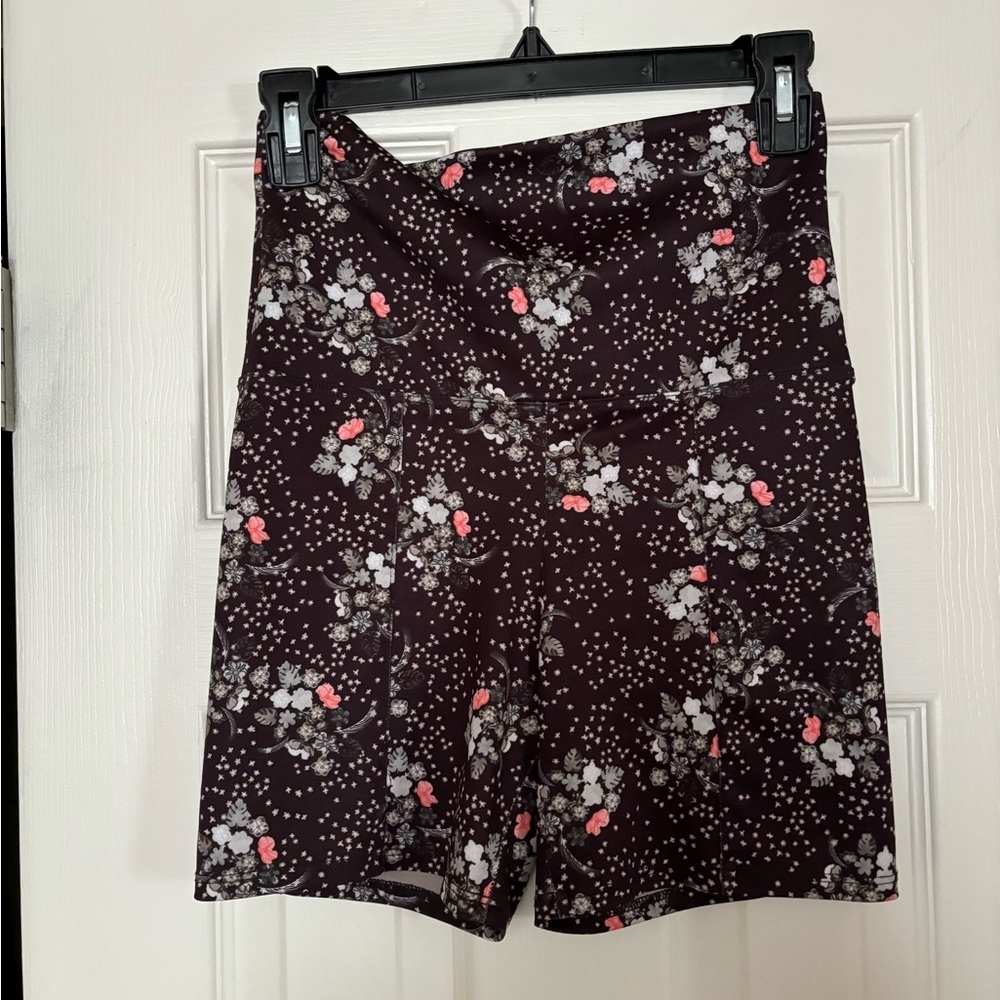LIVE THE PROCESS | Brown Floral Bike Shorts Sz M